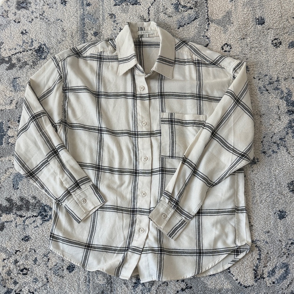 Z Supply Black and Cream Flannel